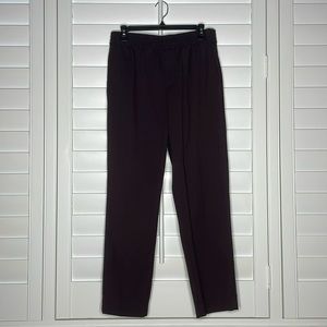 Banana Republic Burgundy and Black Straight Leg Pants with Elastic Waist Size 10